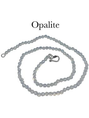 4mm Opalite Beaded Chain Necklace Beads Gemstone Stone White Crystal